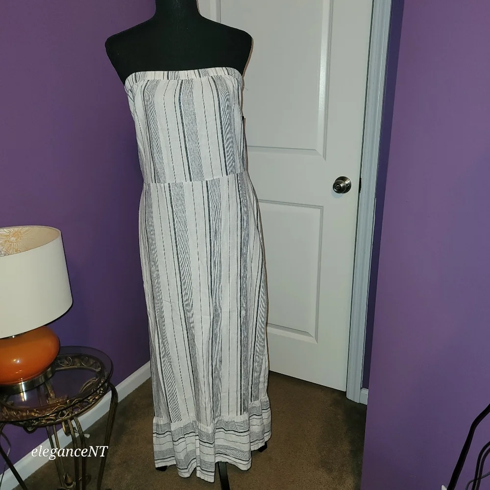 NY & Co. SoHo Street  Black and White Striped Women's Dress Sz: XL NWT - Picture 4 of 12